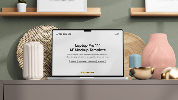 Photo of Laptop Pro Aesthetic AE Screen Mockup Template – Videohive 58346104