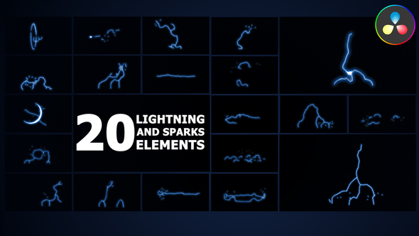 Photo of Lightning And Sparks Elements | DaVinci Resolve – Videohive 58310198