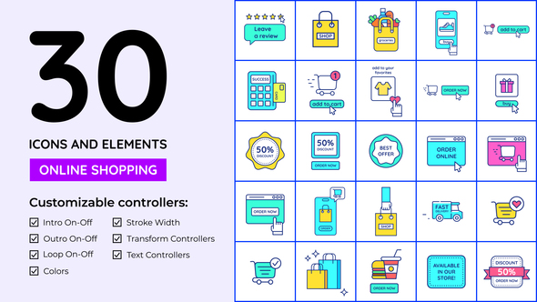 Photo of Online Shopping Icons and Elements – Videohive 58639618