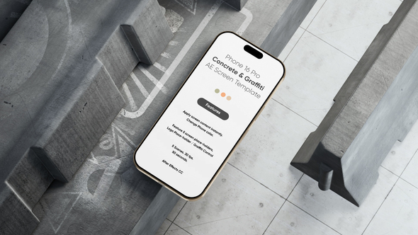 Photo of Phone 16 Pro Concrete and Graffiti Screen Template – Videohive 58565942