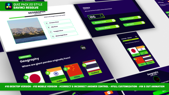 Photo of Quiz Pack Davinci Resolve – Videohive 58391876