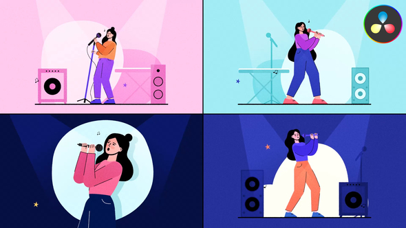Photo of Singing Girls Explainer for DaVinci Resolve – Videohive 58341979