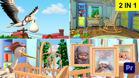 Photo of Stork and baby (2 in 1) I MOGRT – Videohive 58649131