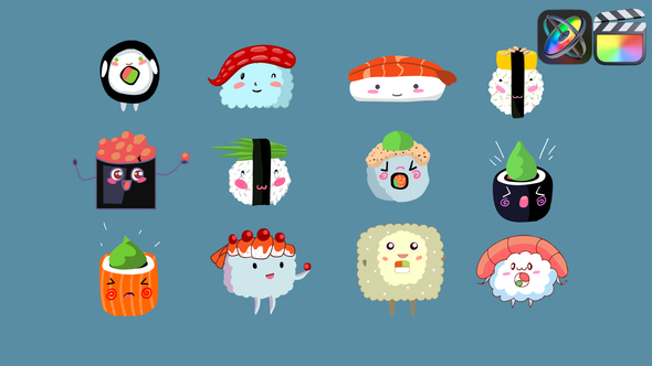 Photo of Sushi Stickers Emoji Animations for FCPX – Videohive 58309994