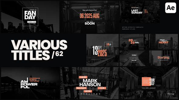 Photo of Various Titles 62 – Videohive 58575252