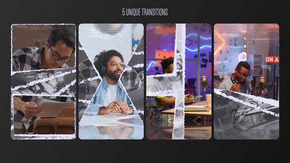 Photo of Vertical Paper Transitions MOGRT – Videohive 58673344