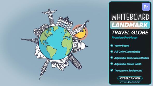 Photo of Whiteboard Landmarks Travel Globe Mogrt – Videohive 58295540