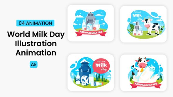 Photo of World Milk Day illustration Scene – Videohive 58311271