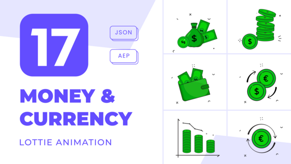 Photo of 17 Money Currency Animated Icon Pack. Set Bundle of Money Currency – Videohive 58004045