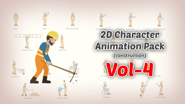 Photo of 2D character Animation Pack (construction) Vol 4 – Videohive 59140050