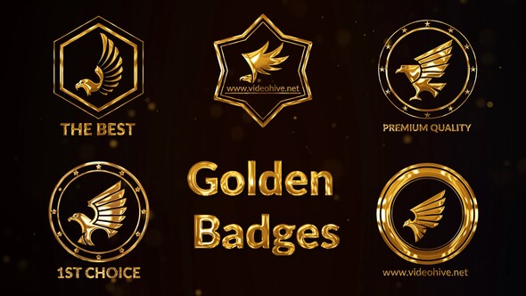 Photo of 5 Golden Badges with Birds – Videohive 59096012