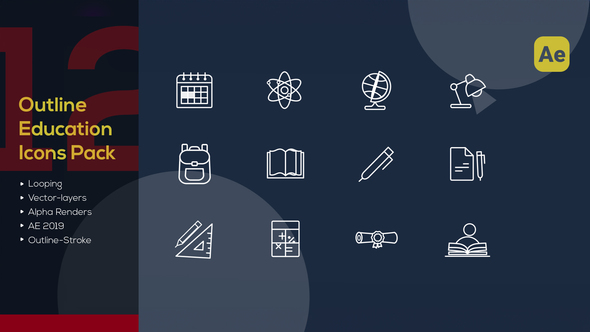 Photo of Animated Education Line Icons Pack – Videohive 59097259