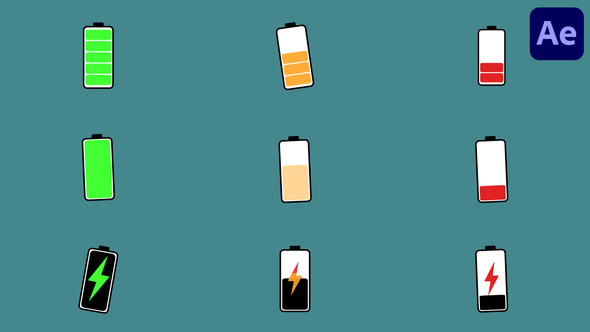 Photo of Battery Levels And Charging Icons | After Effects – Videohive 58418831