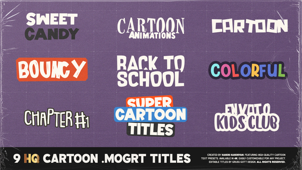 Photo of Cartoon Titles – Videohive 58976209