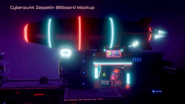 Photo of Cyberpunk Zeppelin Billboard Mockup – Videohive 58724007