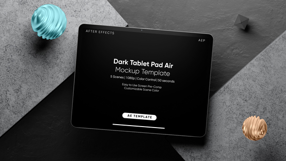 Photo of Dark Concrete Tablet Air AE Screen Template – Videohive 58944764