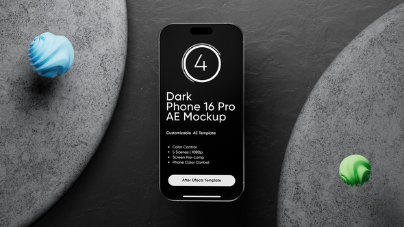 Photo of Dark Phone 16 Pro AE Screen Template – Videohive 58882125