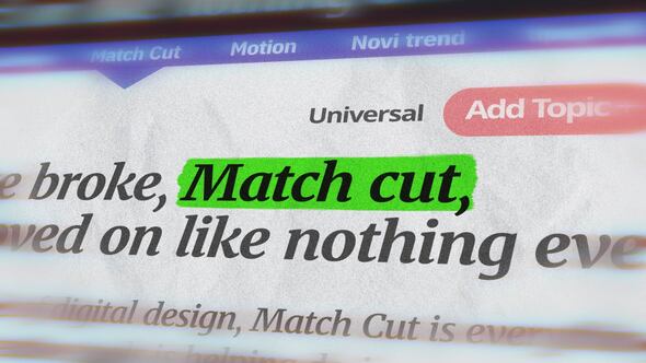 Photo of Match Cut Universal – Videohive 59112852