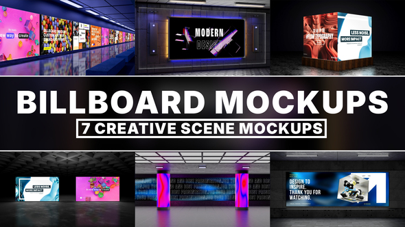 Photo of Modern 3D Billboard Scene Kit – Metro & Exhibition Advertising Templates – Videohive 58796892