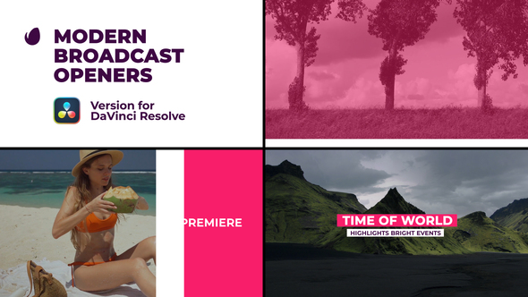 Photo of Modern Broadcast Openers for DaVinci Resolve – Videohive 59061741