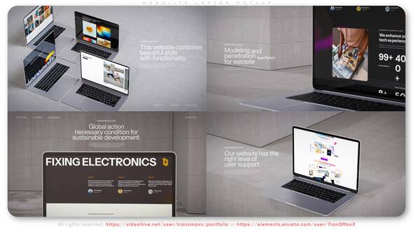 Photo of Monolite Laptop Mockup – Videohive 58989451
