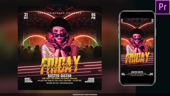 Photo of Night Club Flyer v14 For Premiere Pro – Videohive 59016740