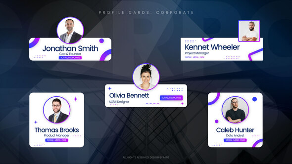 Photo of Profile Cards: Corporate – Videohive 59094560