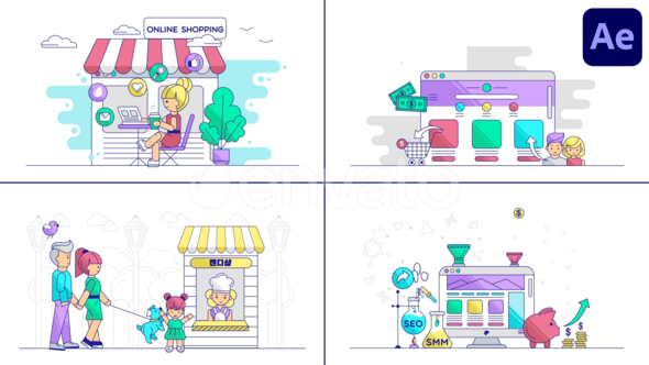 Photo of Shopping And Finance Explainers for After Effects – Videohive 50939332