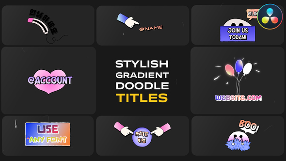 Photo of Stylish Gradient Doodle Titles for DaVinci Resolve – Videohive 58870301