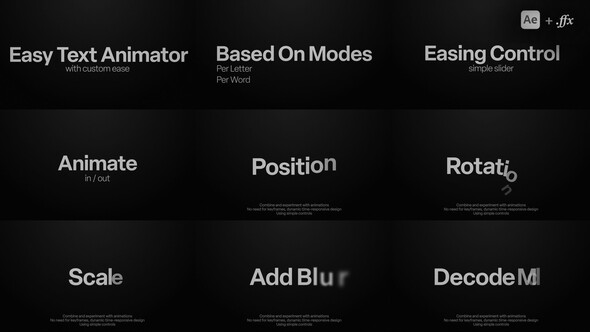 Photo of Text Animator | Custom Easing Effects with Easy Controls for Unique Title Animations – Videohive 58843011