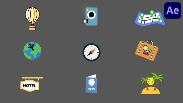 Photo of Travel Icons And Vacation Elements Pack for After Effects – Videohive 58789777