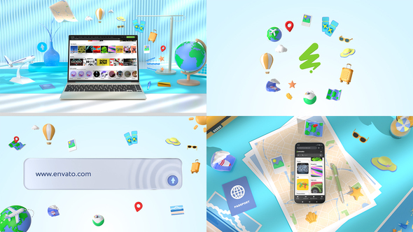 Photo of Travel Website and 3D Logo – Videohive 58750704