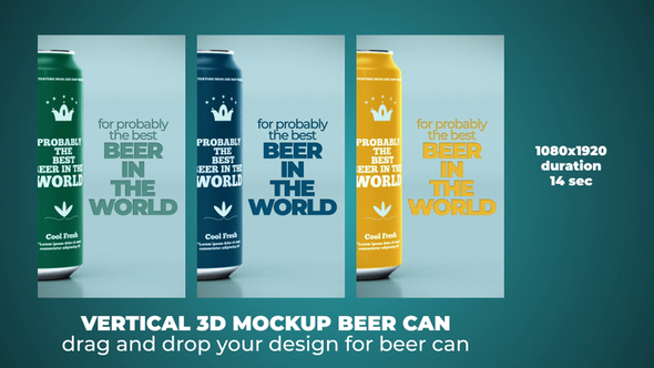 Photo of Vertical Beer Can Animated Condense Mock Up – Videohive 59020930