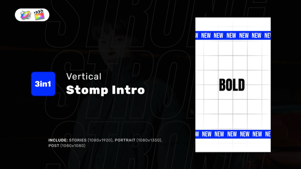 Photo of Vertical Stomp Intro for FCPX – Videohive 59108251
