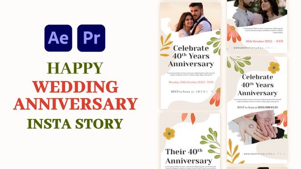 Photo of Wedding anniversary, Instagram story – Videohive 58888975