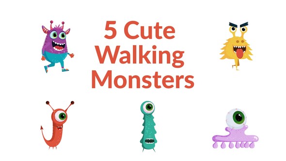 Photo of 5 Cute Walking Monsters – Videohive 59234935