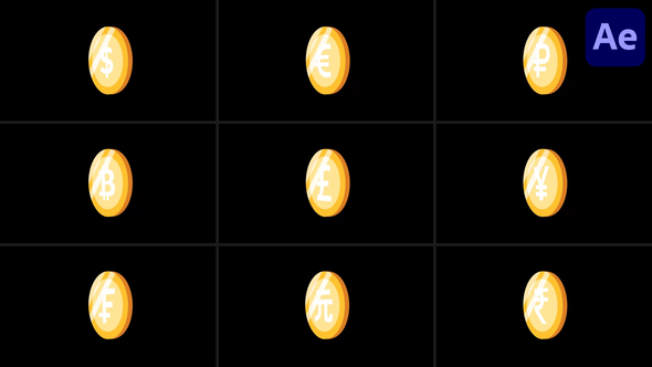 Photo of Animated Currency Coin Symbols for After Effects – Videohive 59156919
