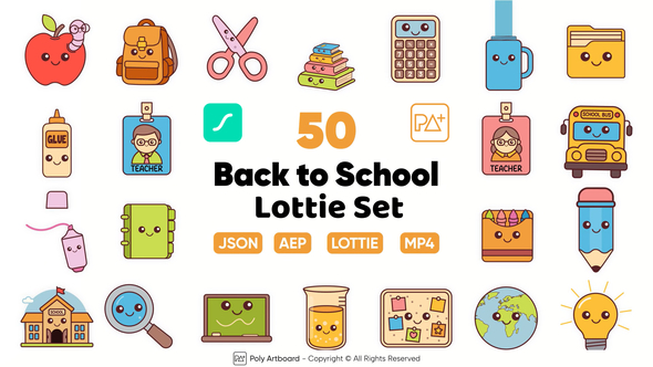 Photo of Back to School Lottie Icon Set – Videohive 59157186