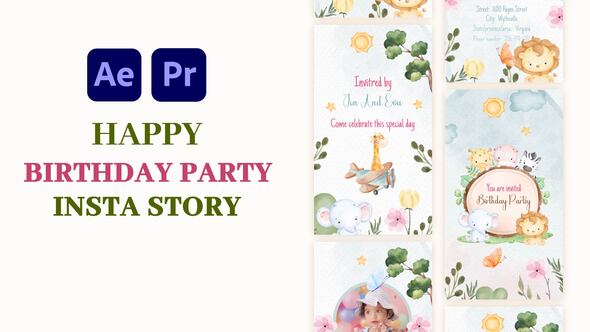 Photo of Birthday Party invitation Instagram Story I Reels – Videohive 59156403