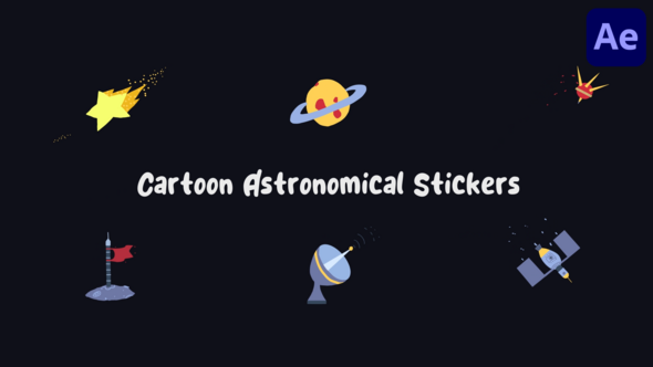 Photo of Cartoon Astronomical Stickers for After Effects – Videohive 59184423