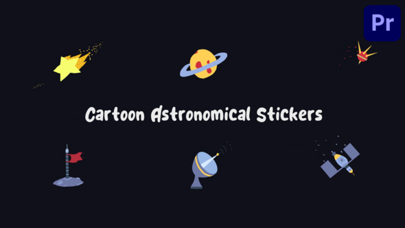 Photo of Cartoon Astronomical Stickers for Premiere Pro – Videohive 59184470