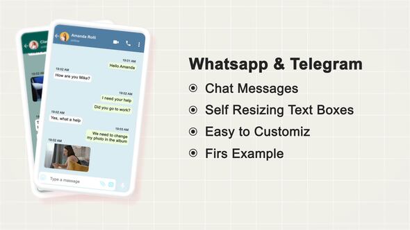 Photo of Chat Messages  | Whatsapp & Telegram (MOGRT) – Videohive 59356519