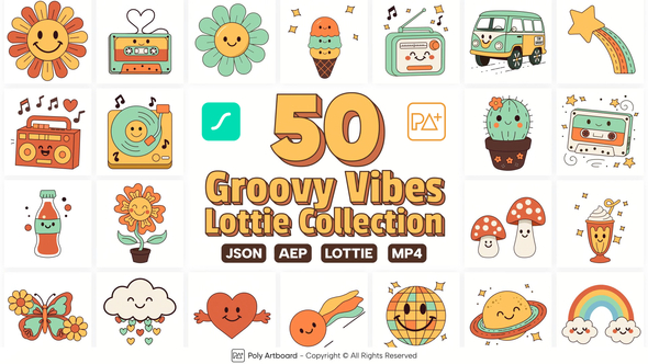 Photo of Groovy Vibes Lottie Collection – Videohive 59258521