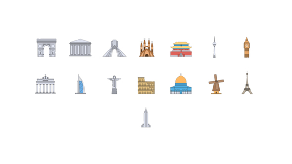 Photo of Landmarks Icons vol. 1 – Videohive 58184943