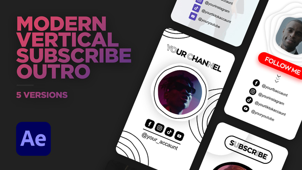 Photo of Modern Vertical Subscribe Outro – Videohive 59427694