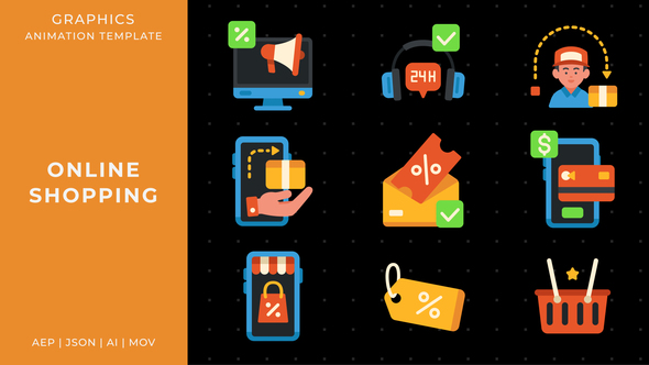 Photo of Online shopping graphic animation template | After Effects – Videohive 59357538