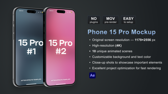 Photo of Phone 15 Pro Mockup – Videohive 58750461
