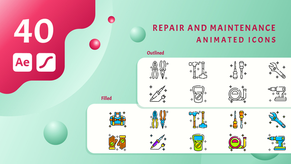 Photo of Repair maintenance icon set various colorful icons represent repair tools and services. – Videohive 59330902