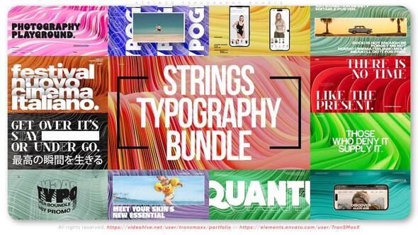 Photo of Strings Typography Bundle – Videohive 59290172