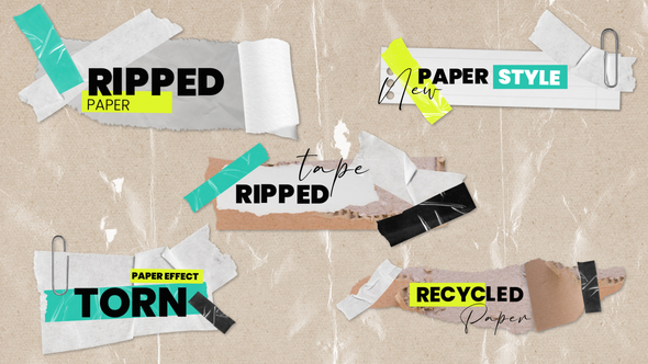 Photo of Torn Crumple Paper Tapes Titles Lowerthirds 2 – Videohive 59174037